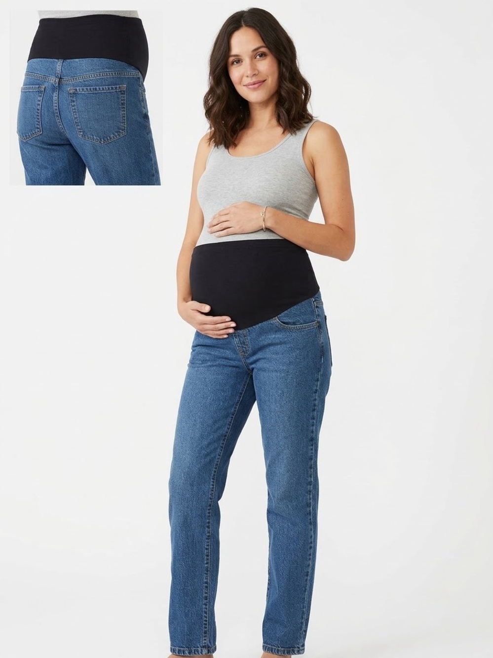 Isabel Maternity by Ingrid & Isabel 90s Straight Leg Jeans Size 8 Medium Wash